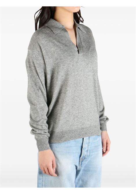polo super fine cashmere donna grigia AURALEE | A25SP04SCTOP GRAY